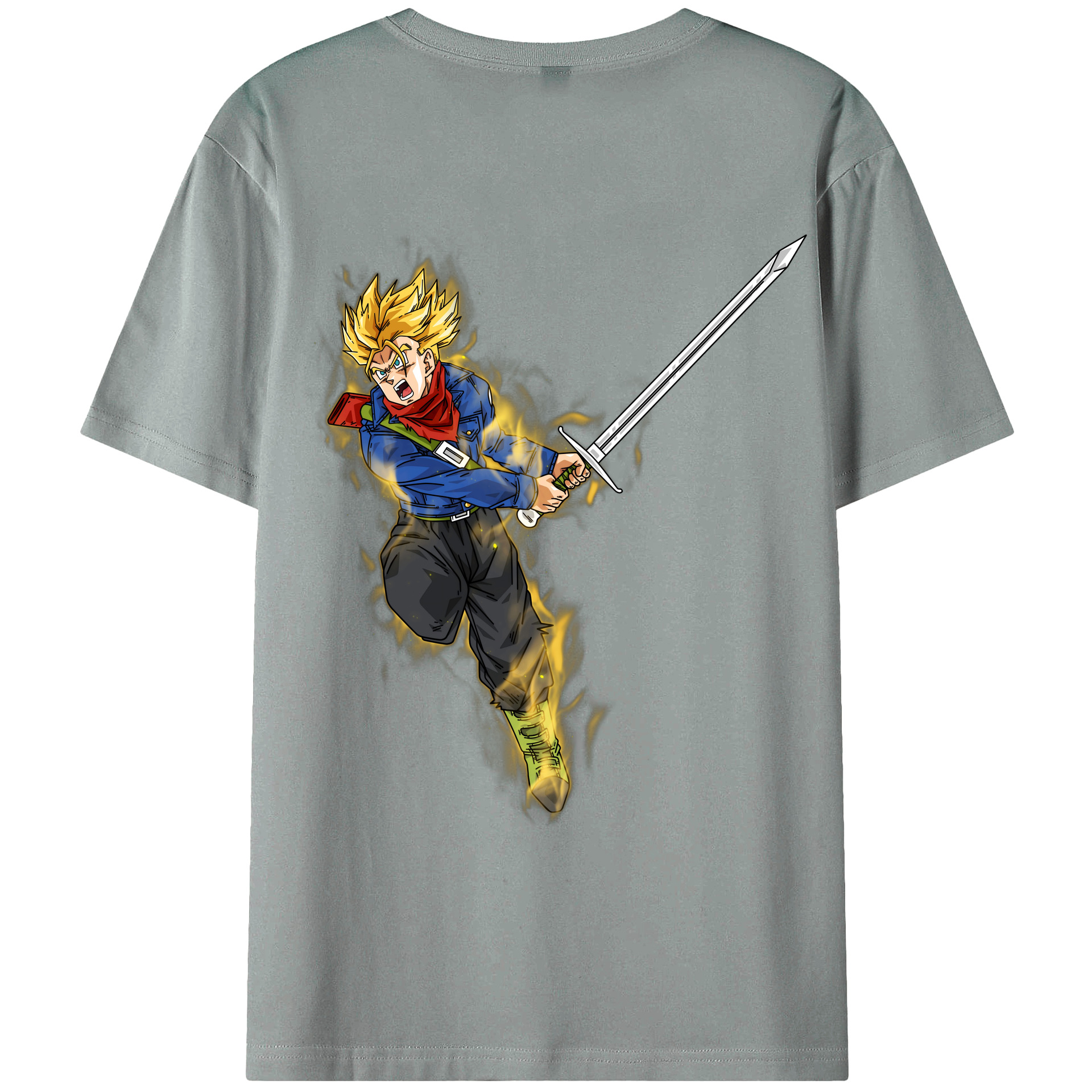 （画像用） 北斗の拳 Fist of the North Star 綿100％ メンズ半袖Tシャツ（バックプリント） 通気性